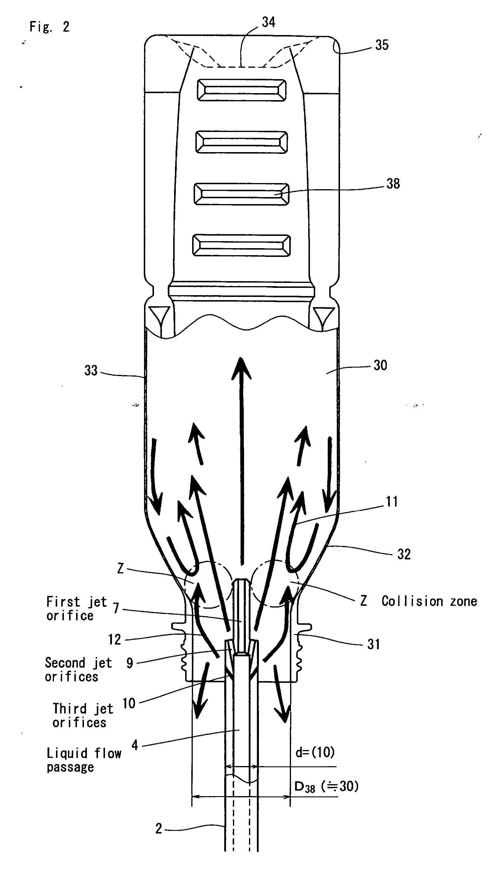 Bottle washing nozzle