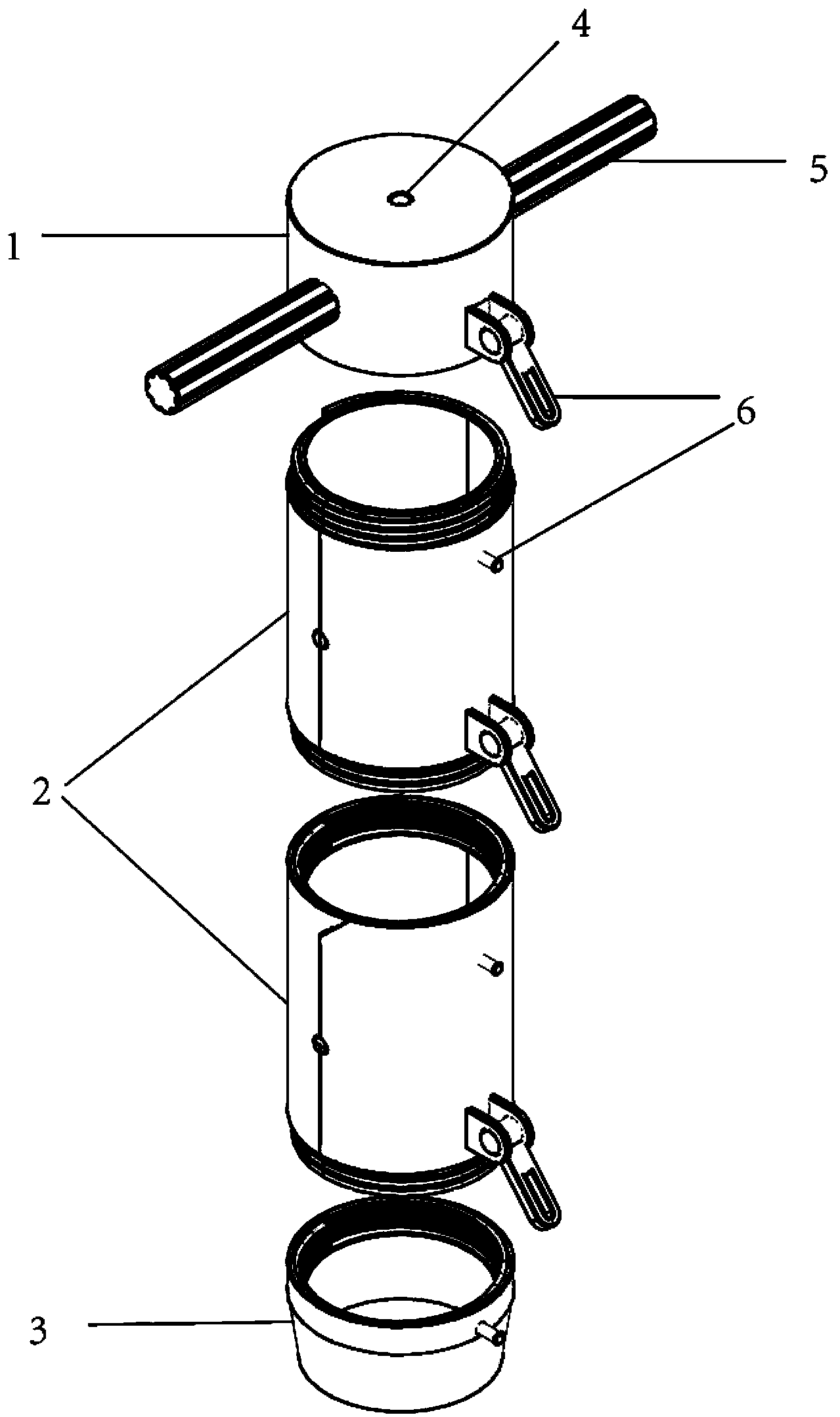 Combined soil sampler capable of sampling in layering manner