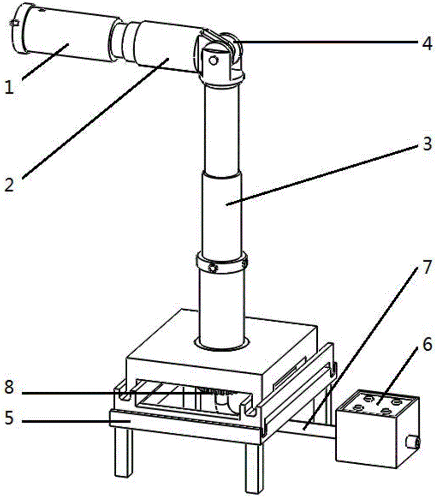 Electric arc spraying device suitable for inner wall of pressure vessel