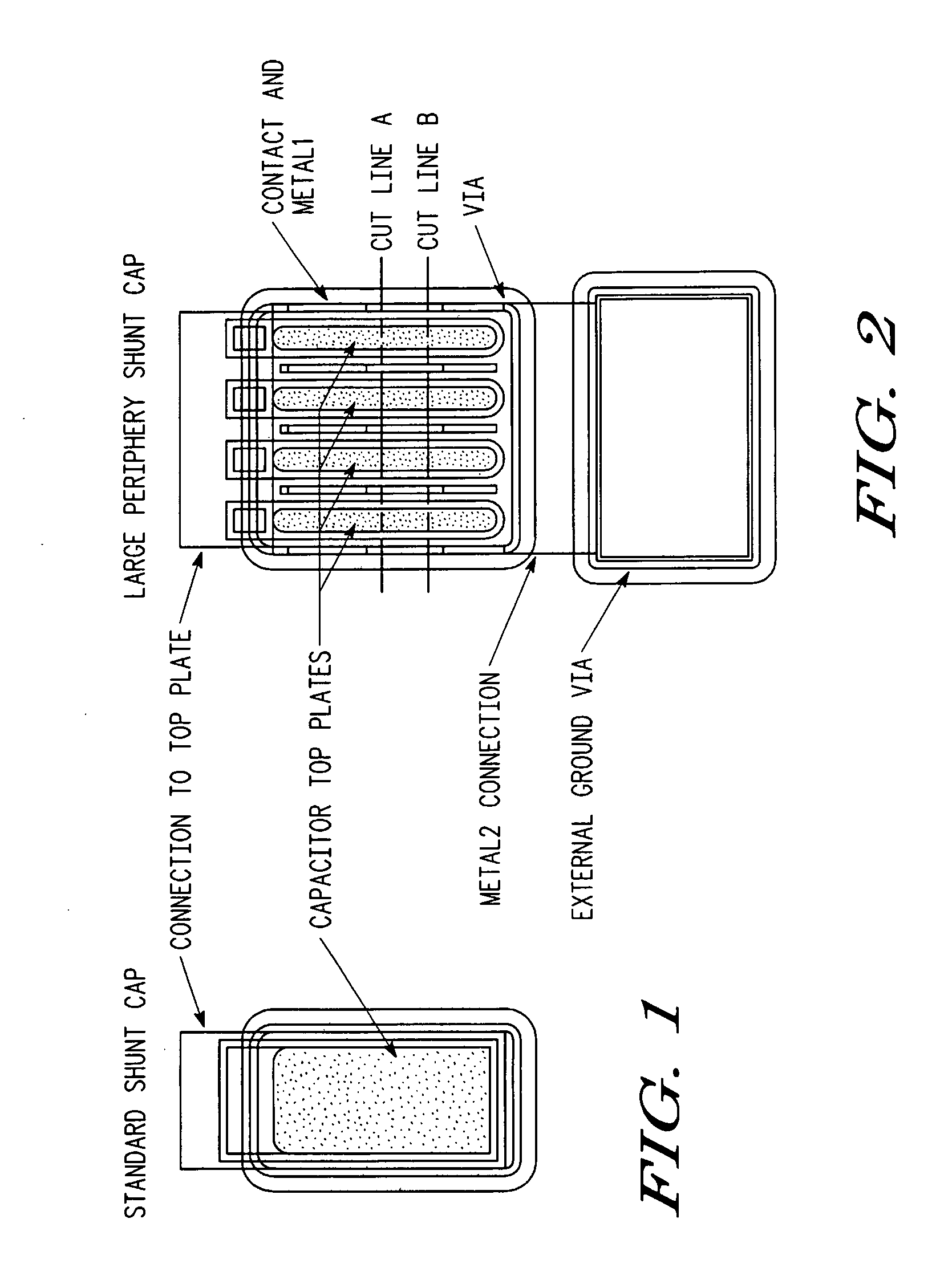 RF power transistor with large periphery metal-insulator-silicon shunt capacitor