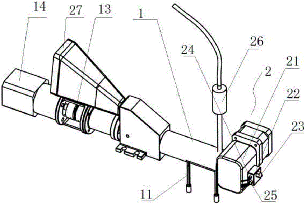 Printing head for 3D printing of powder material