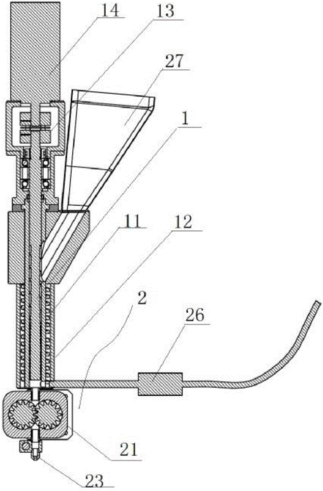 Printing head for 3D printing of powder material