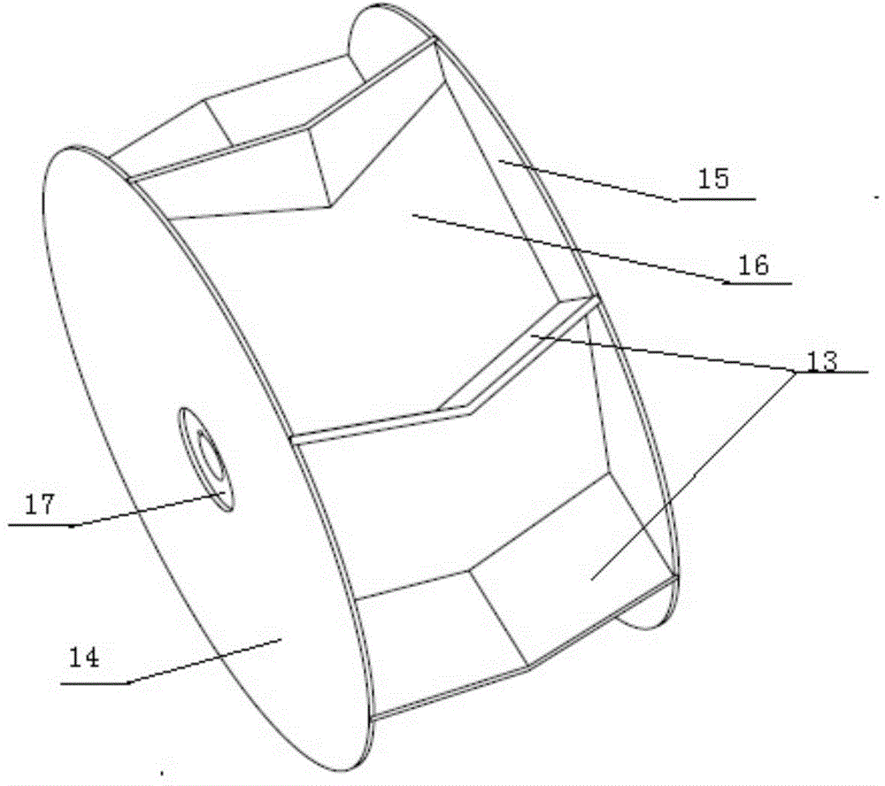 Winnowing pan type grain throwing machine