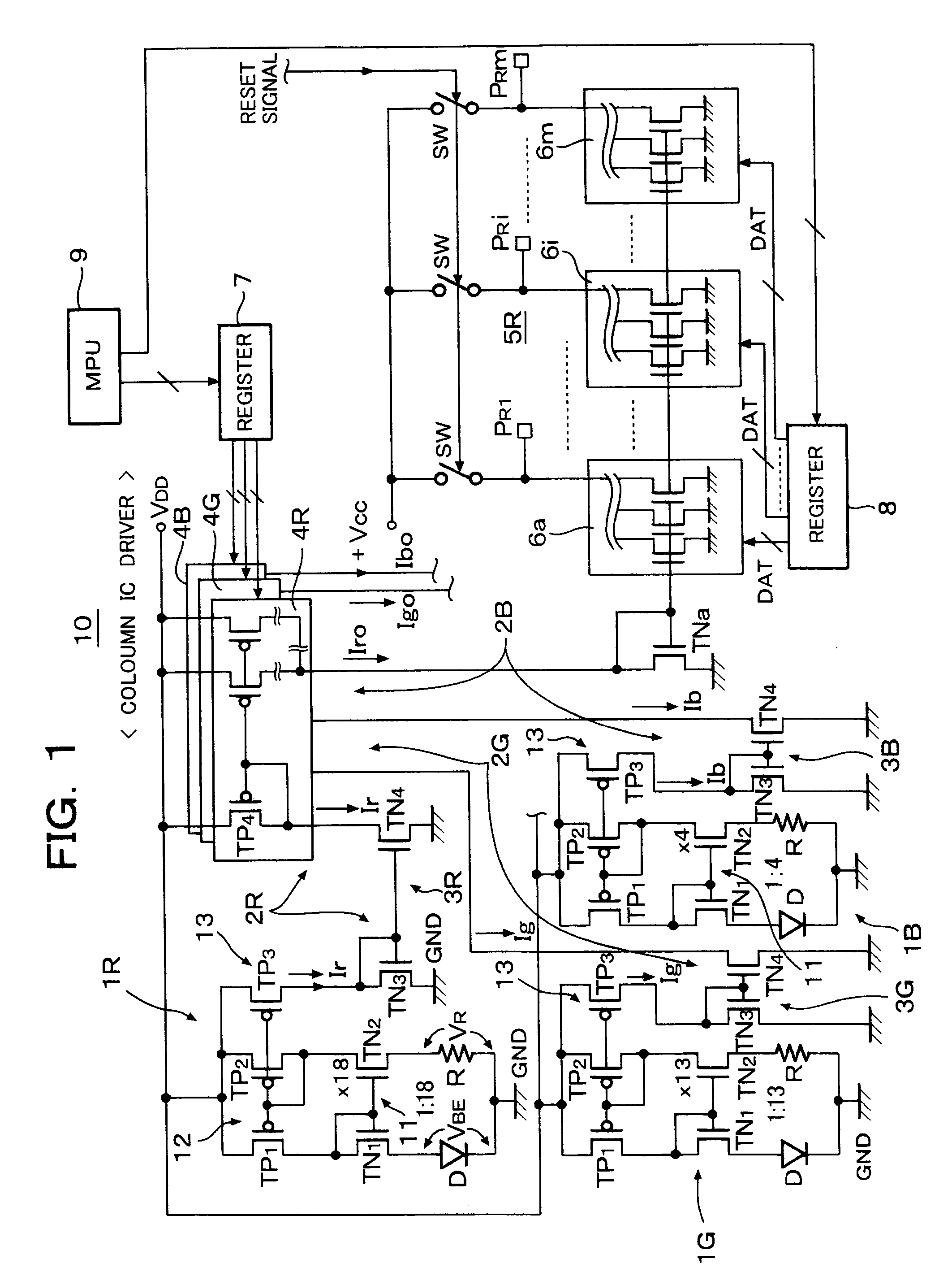 Reference current generator circuit of organic EL drive circuit, organic EL drive circuit and organic EL display device