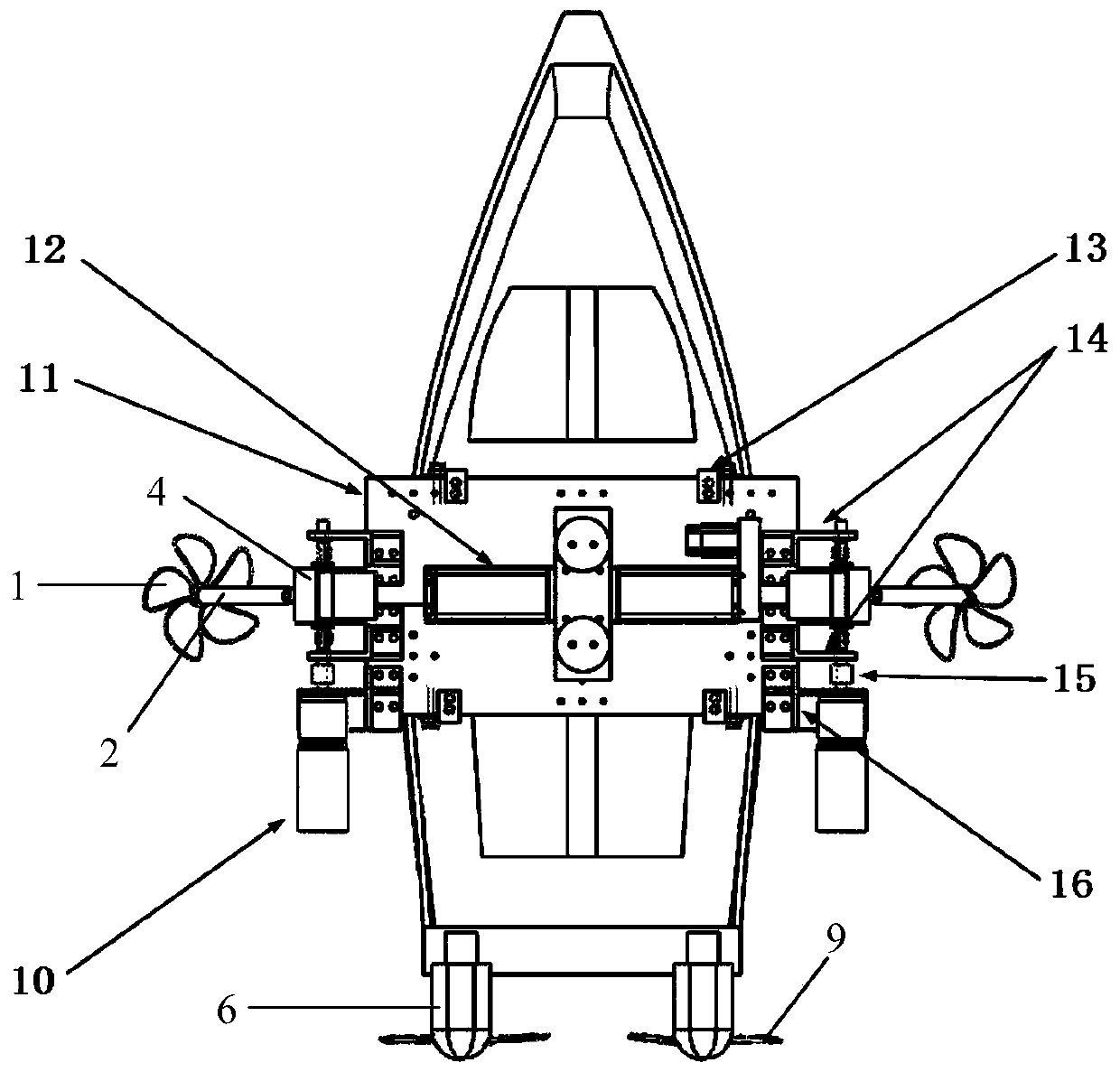 Combined ship anti-rolling device based on two-dimensional vector thruster and moving heavy objects