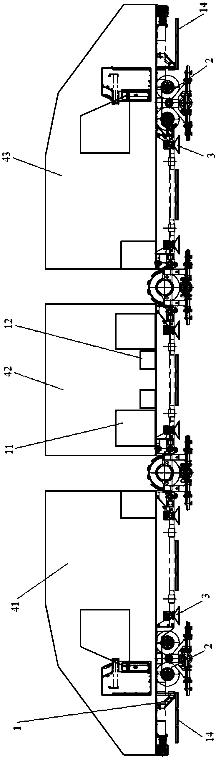 A box-shaped steel girder track deicing vehicle