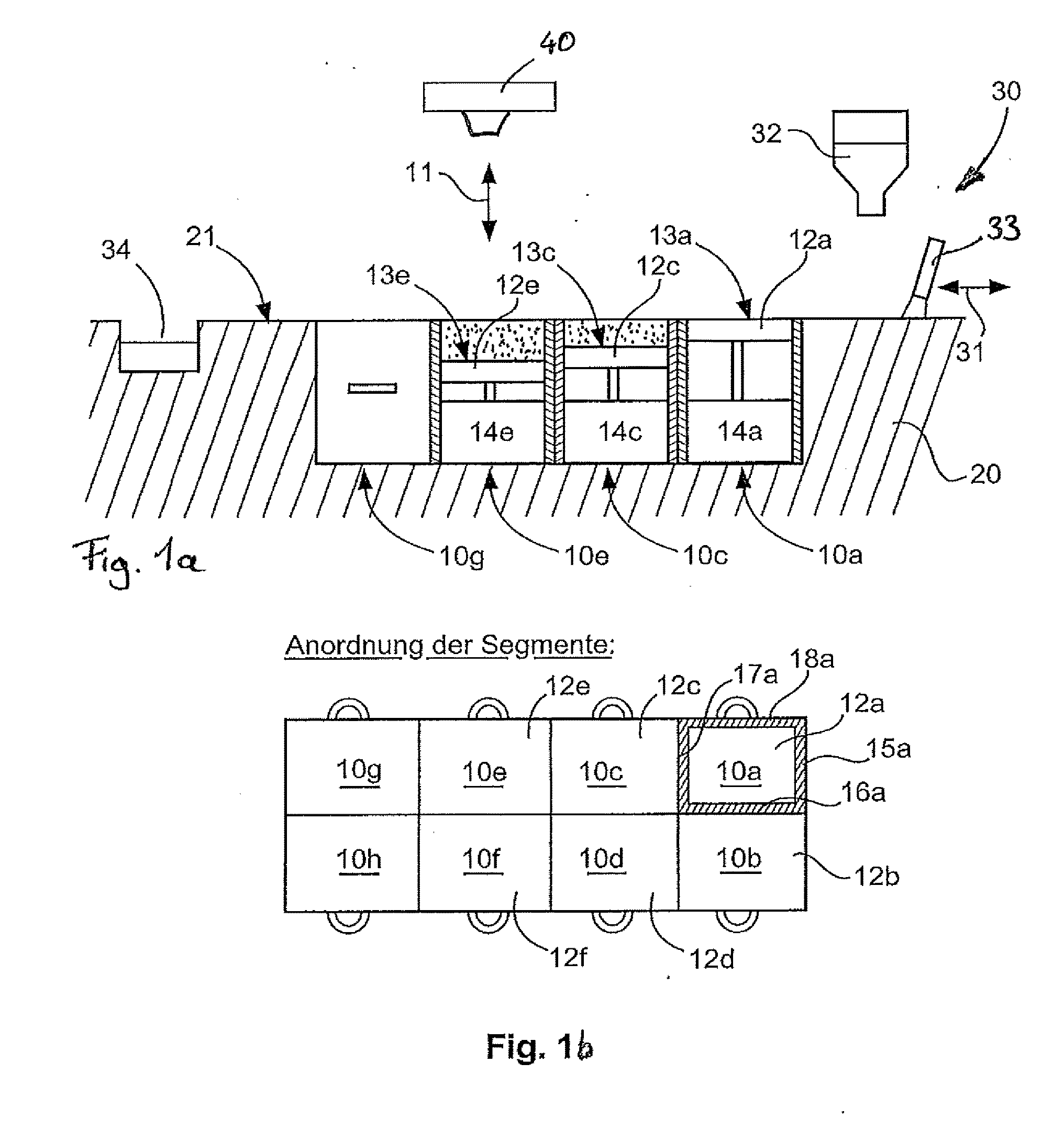 Device for the generative manufacturing of three-dimensional components