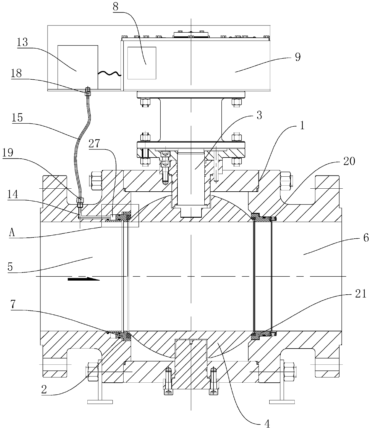 Opening and closing sealing surface separation ball valve