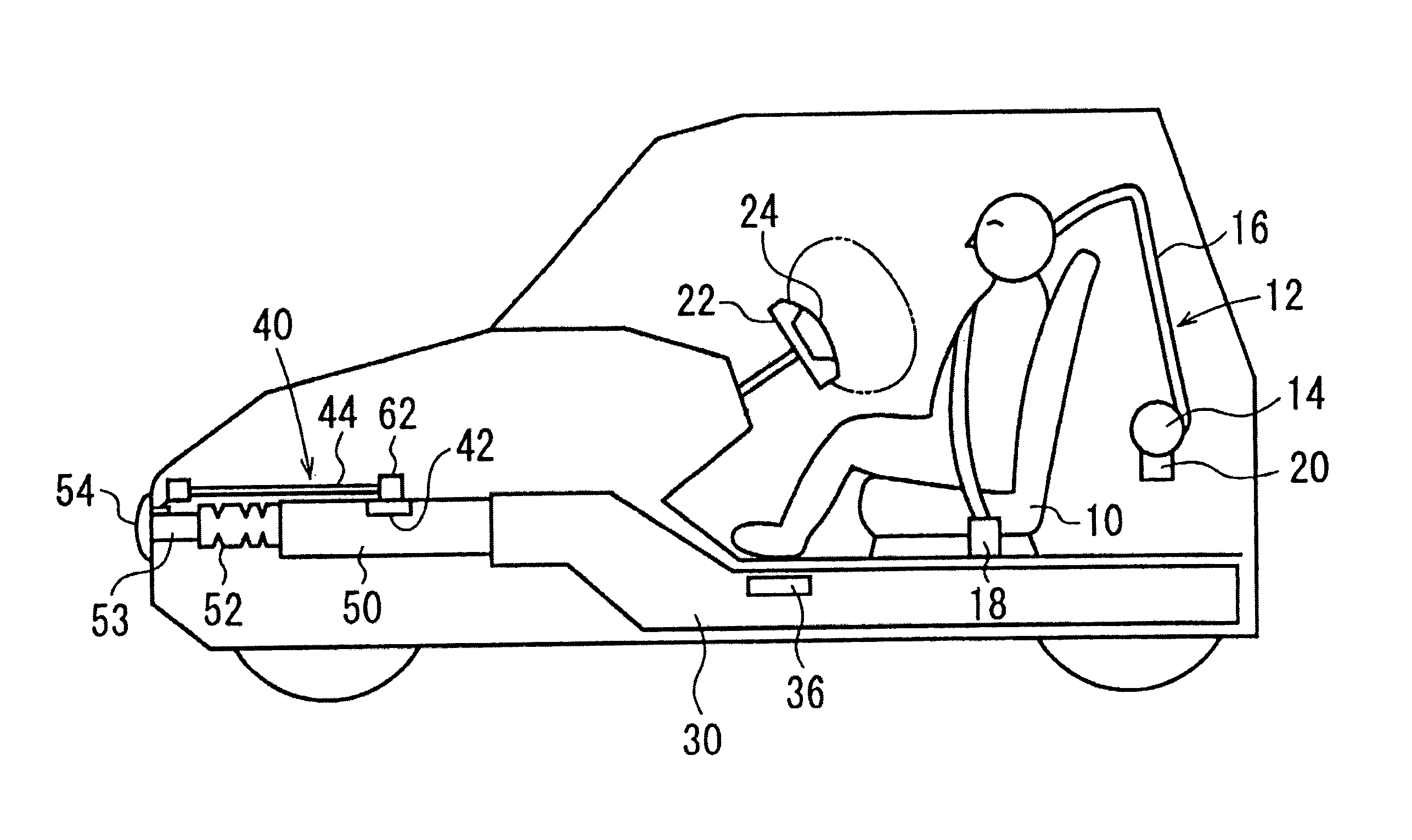 Collision detecting device and passive safety system