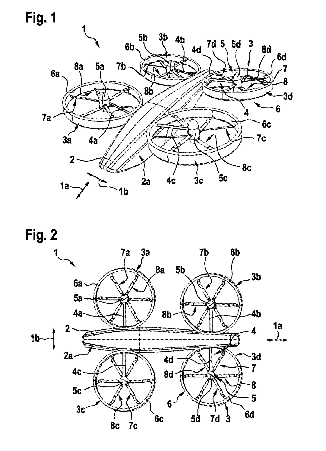 Thrust producing unit with at least two rotor assemblies and a shrouding