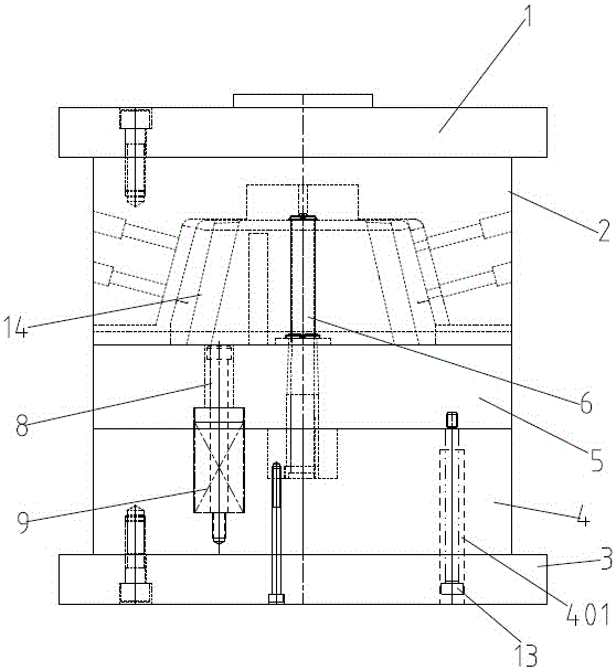 Mold capable of achieving double ejection of B plate