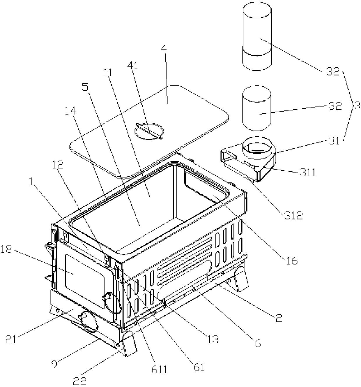 Outdoor multi-purpose tent heating wood stove