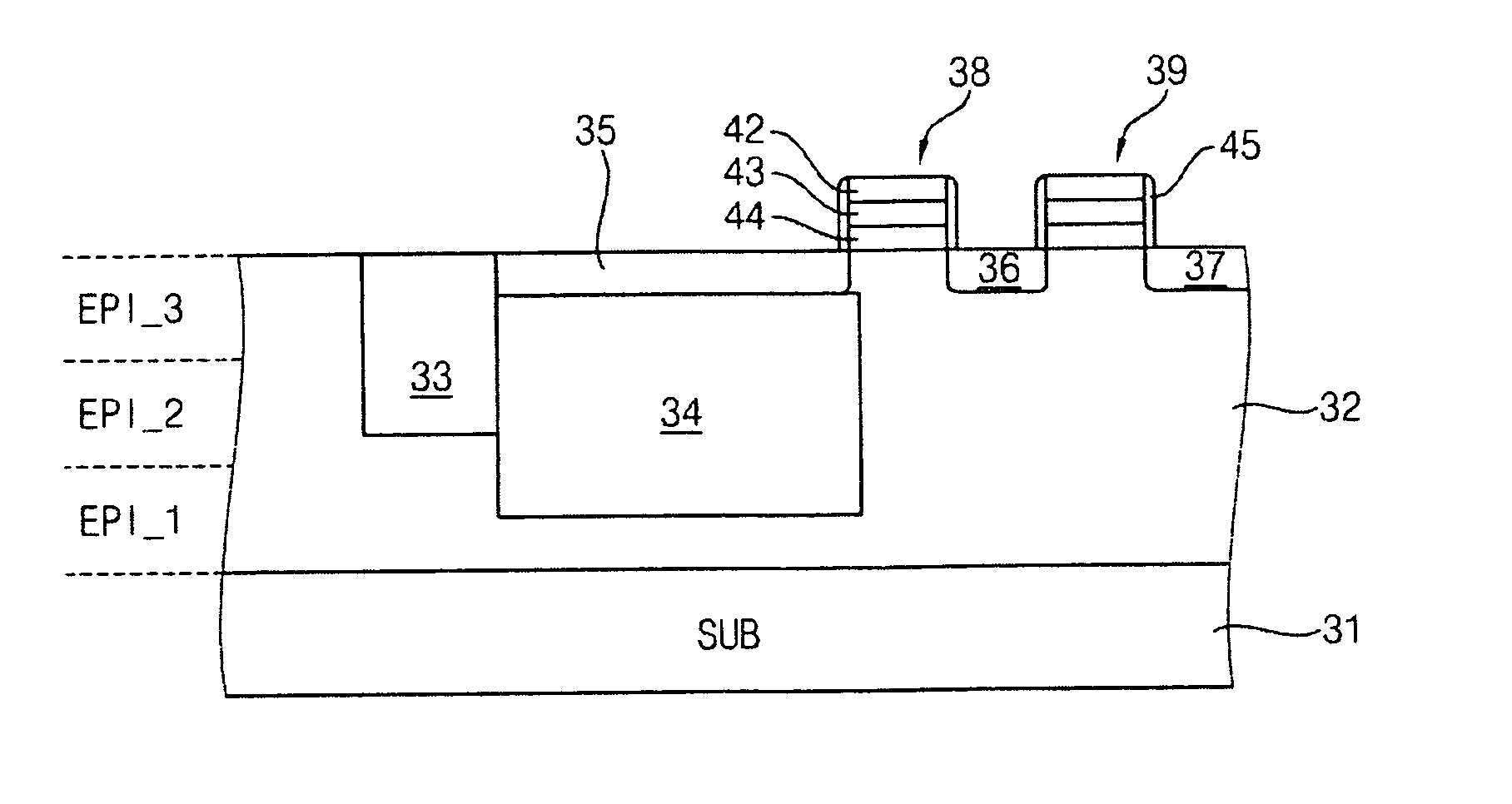 Image sensor including a pixel cell having an epitaxial layer, system having the same, and method of forming a pixel cell