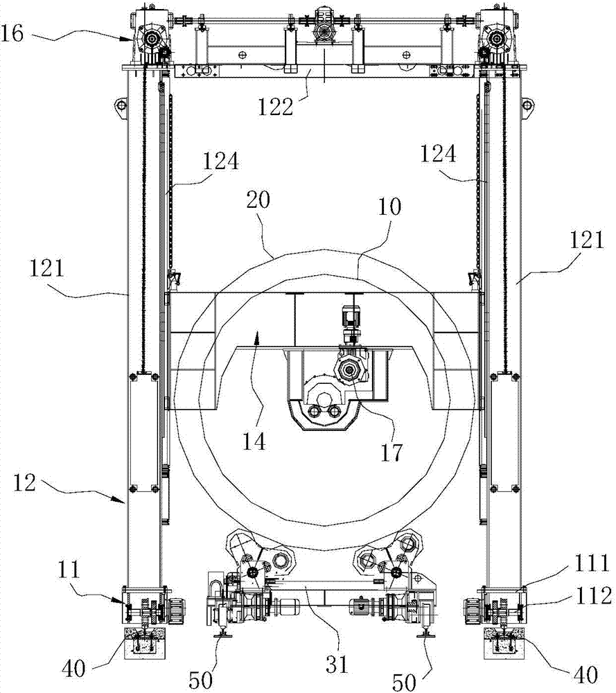 Sleeving device for tank