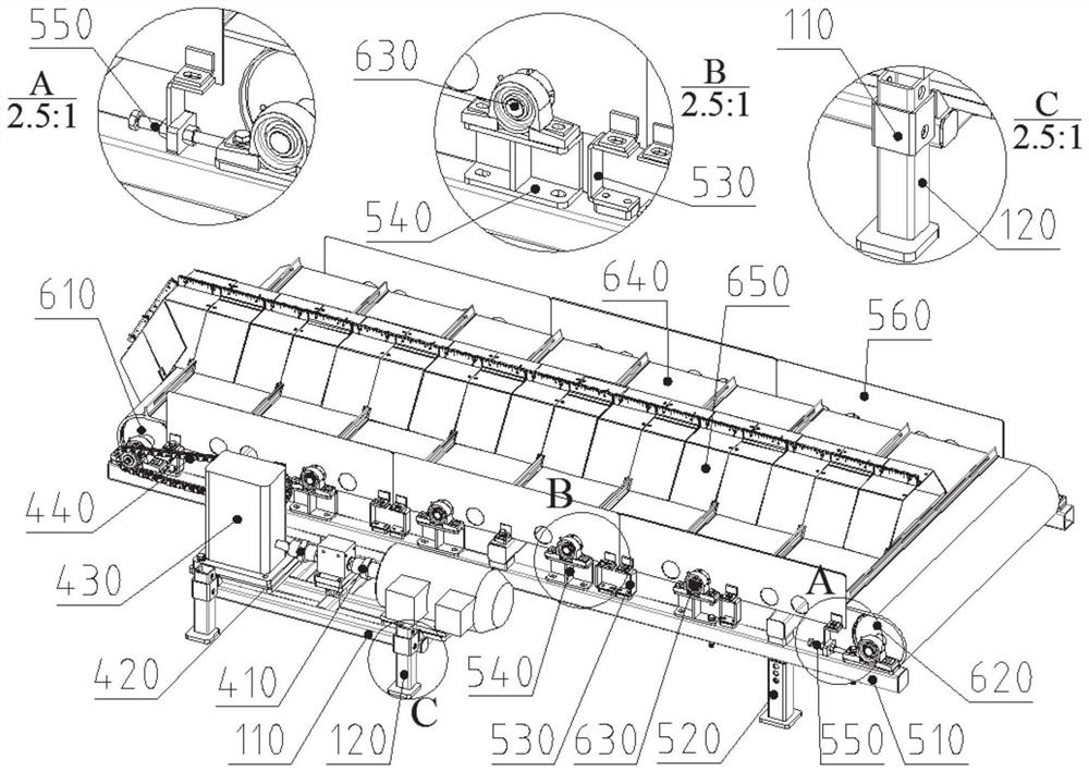 Crop stalk conveying device for test bed