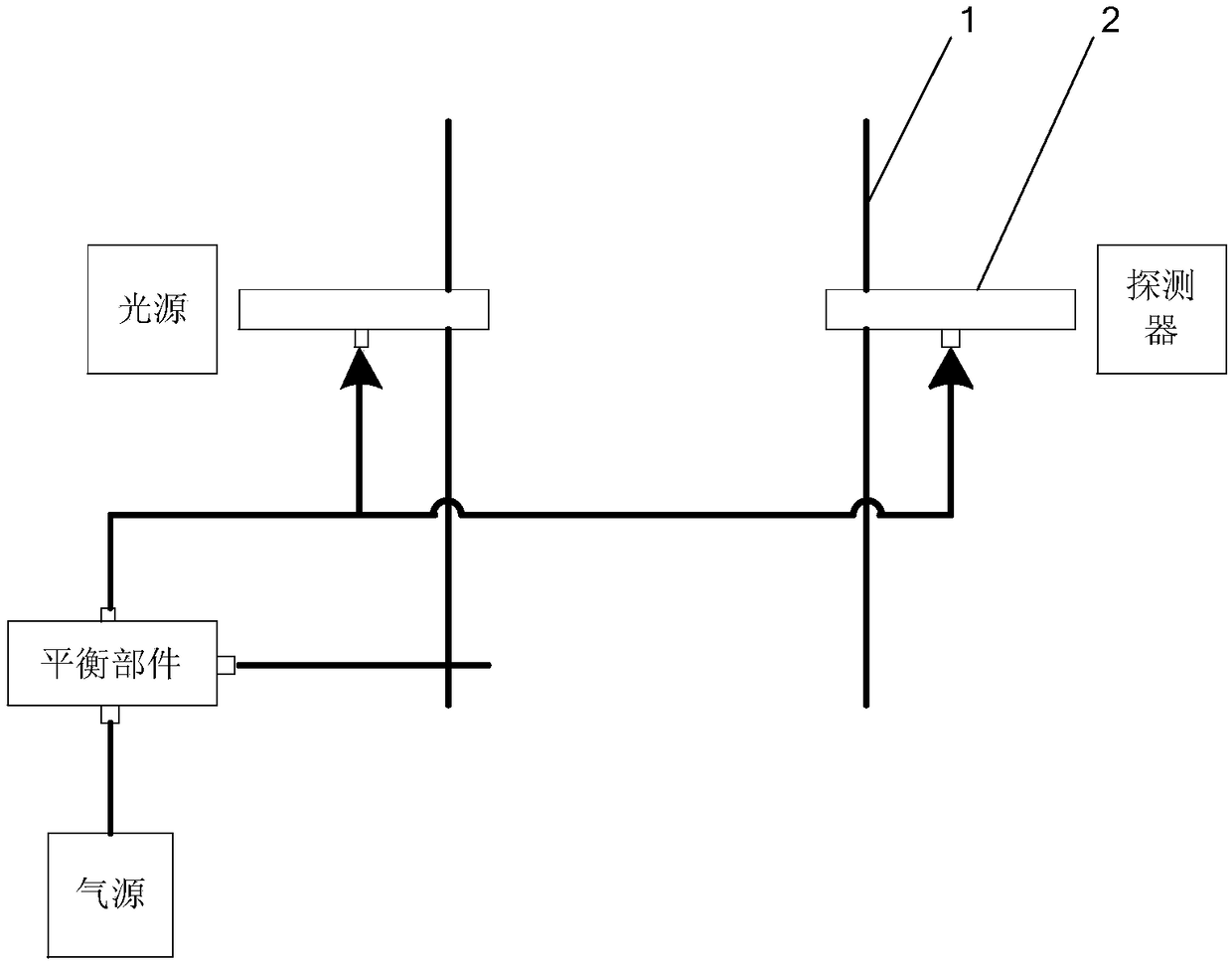 In-situ in-pipe gas detection device and working method thereof