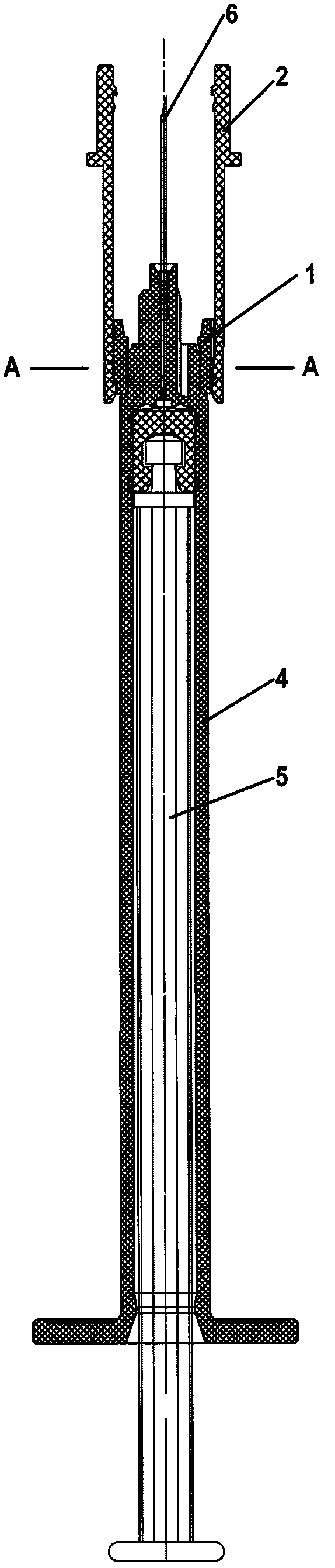 Sliding bush type needle head protection device and safety syringe