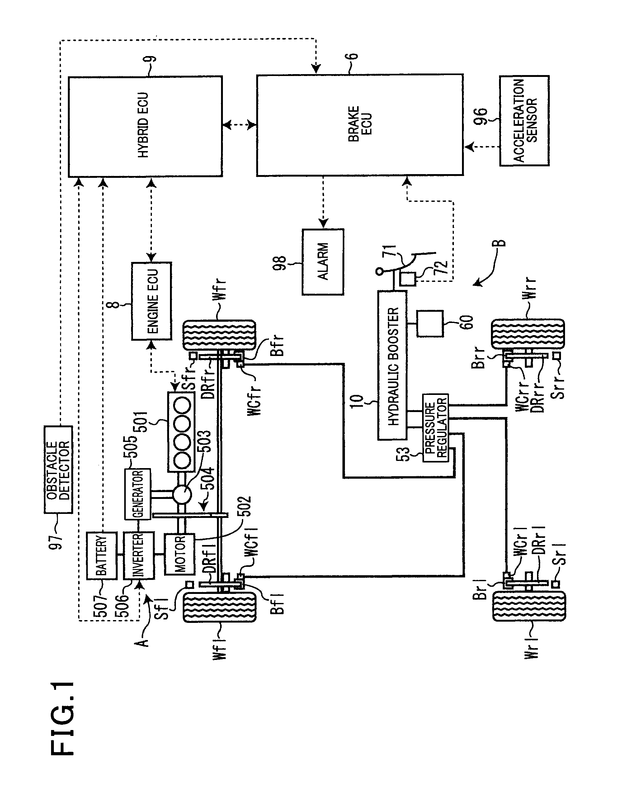 Braking apparatus for vehicle with collision avoidance mechanism