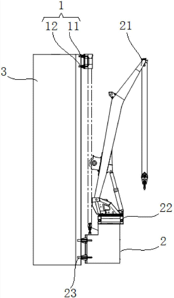 Self-climbing crane and wind power generator mounting equipment