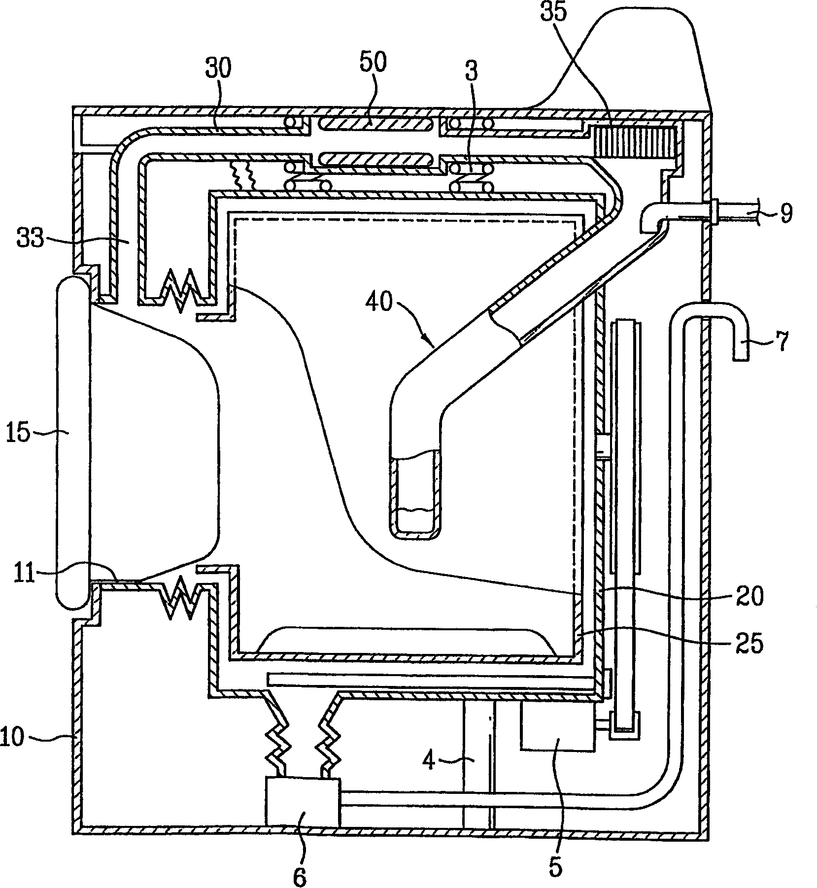 A washing machine and dryer heaving being improved duct structure thereof