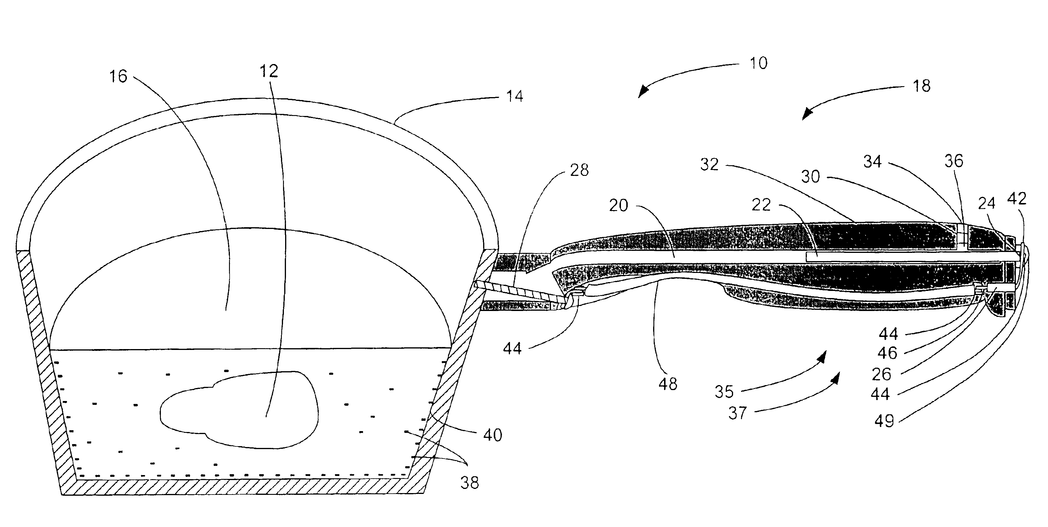 Electron source for food treating apparatus and method