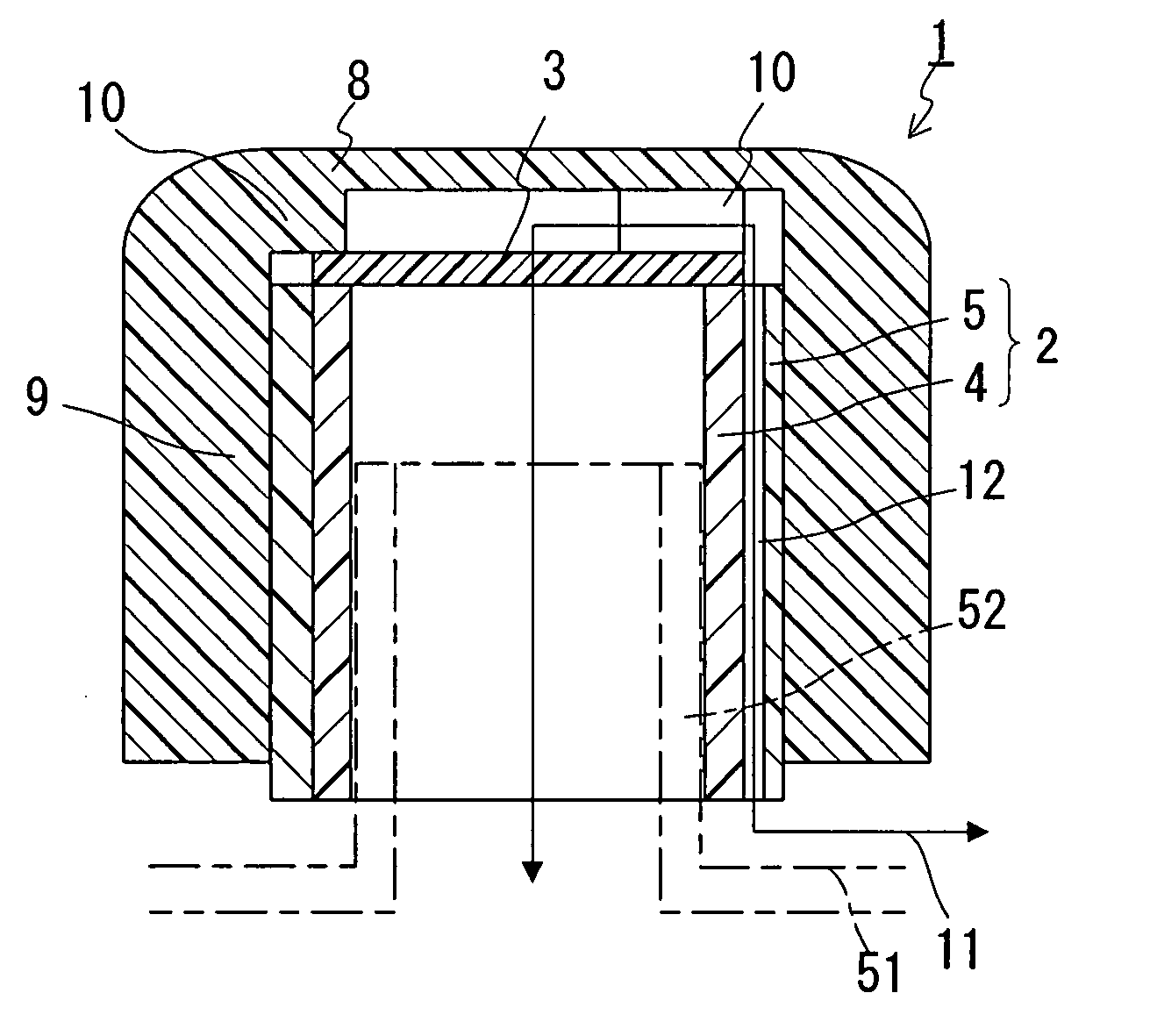 Permeable member, and permeable casing and electrical component using the same