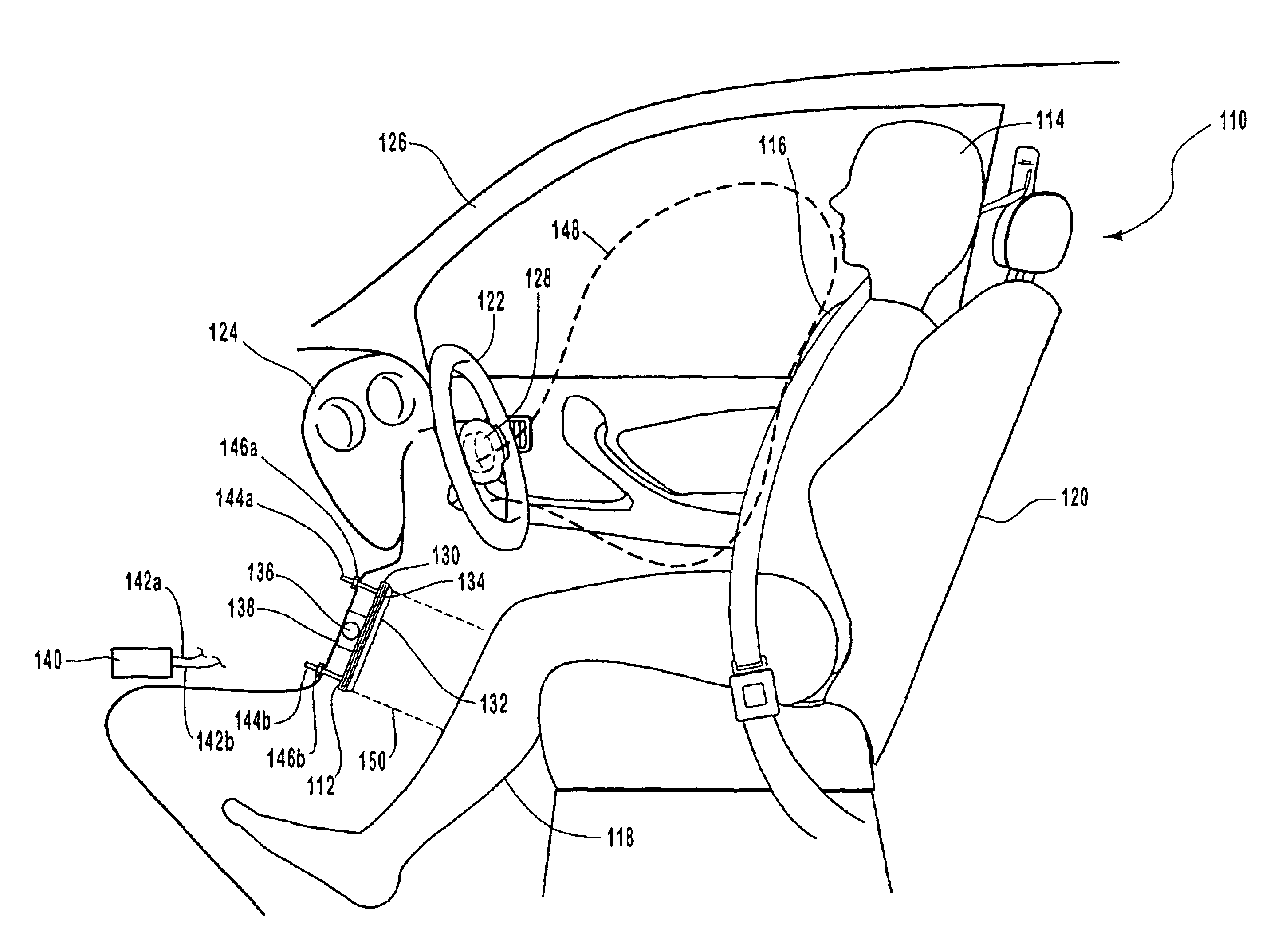 Folded rigid knee airbag
