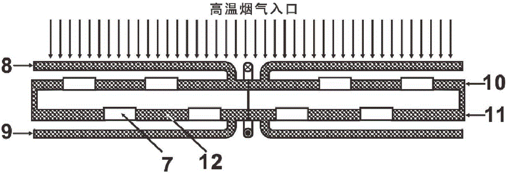 Industrial flue gas waste heat recovery device based on liquid metal