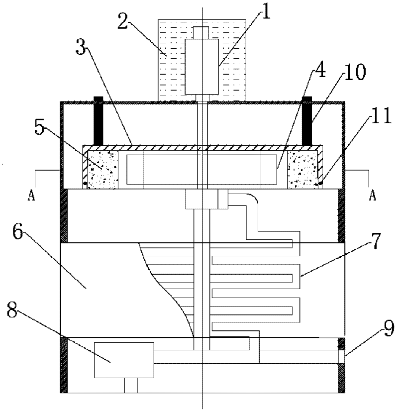 Rotating scaling type abrasion-cavitation erosion coupling test method and device