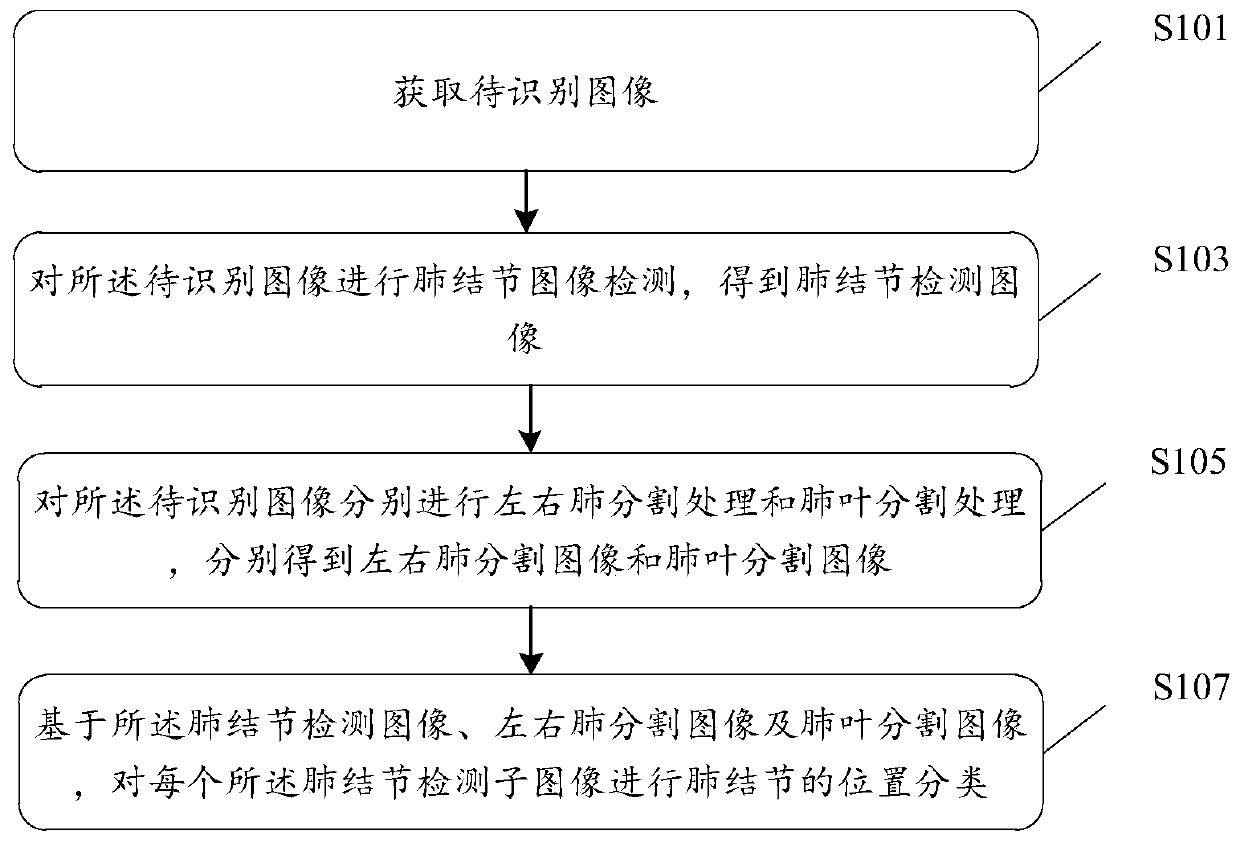 Position classification method, device and equipment for pulmonary nodules and storage medium