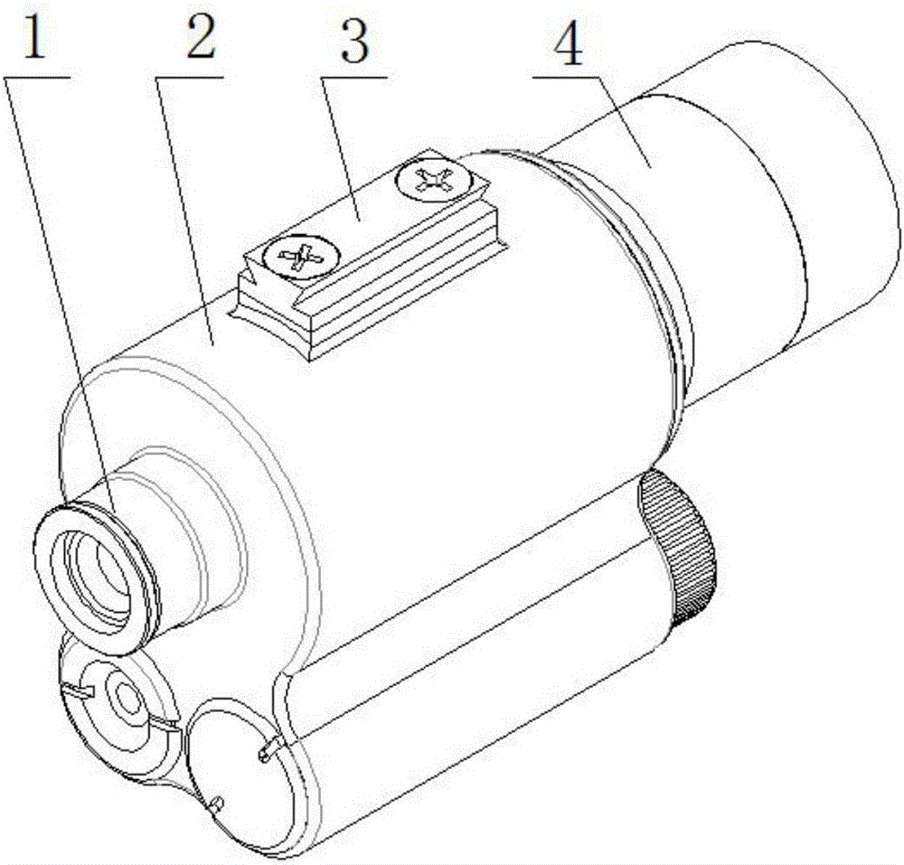 Head-mounted monocular wide-angle low-illumination-level CMOS night-vision device