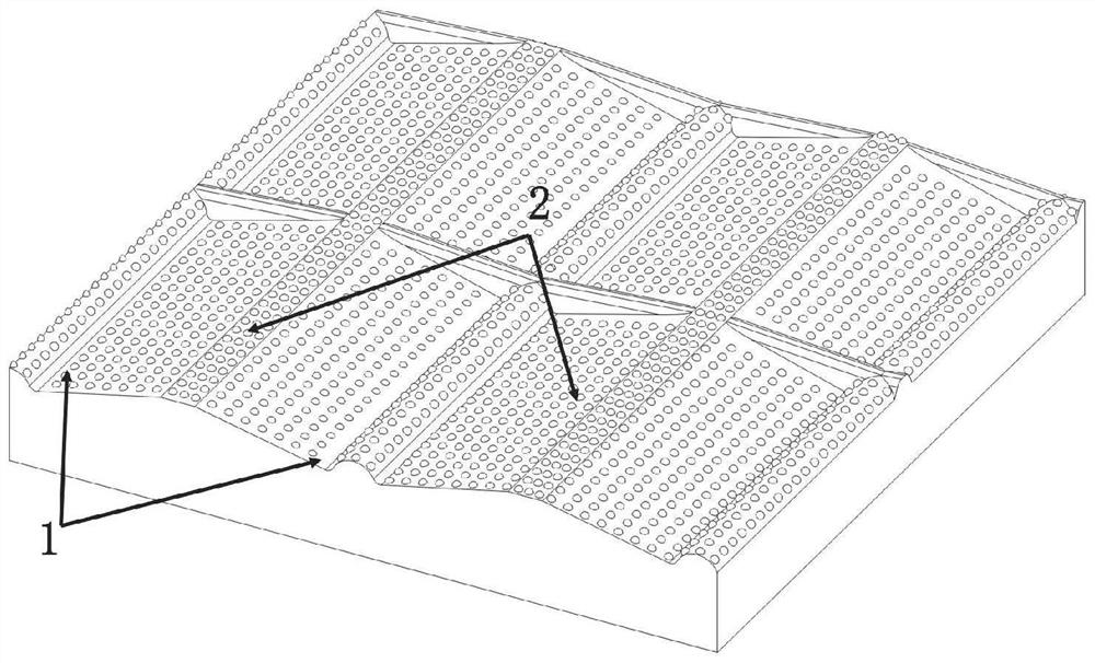 Snow-dredging ridge rib-shaped microstructure imitating fargesia qinlingensis leaves