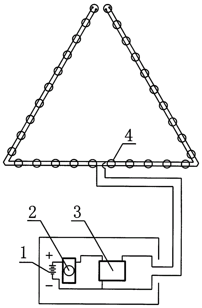 Anti-dazzling intelligent dimming triangular warning board