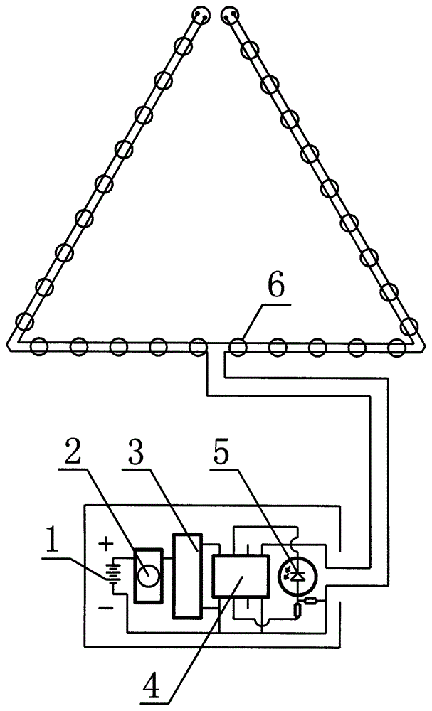 Anti-dazzling intelligent dimming triangular warning board