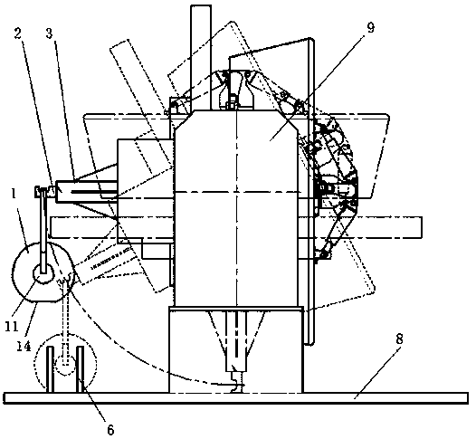 Roller shell surfacing welding positioner counterweight device