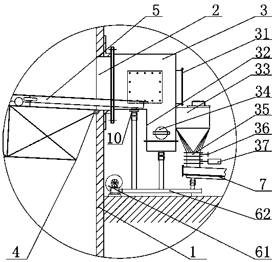 Bin wall discharging system of aluminum oxide storage bin