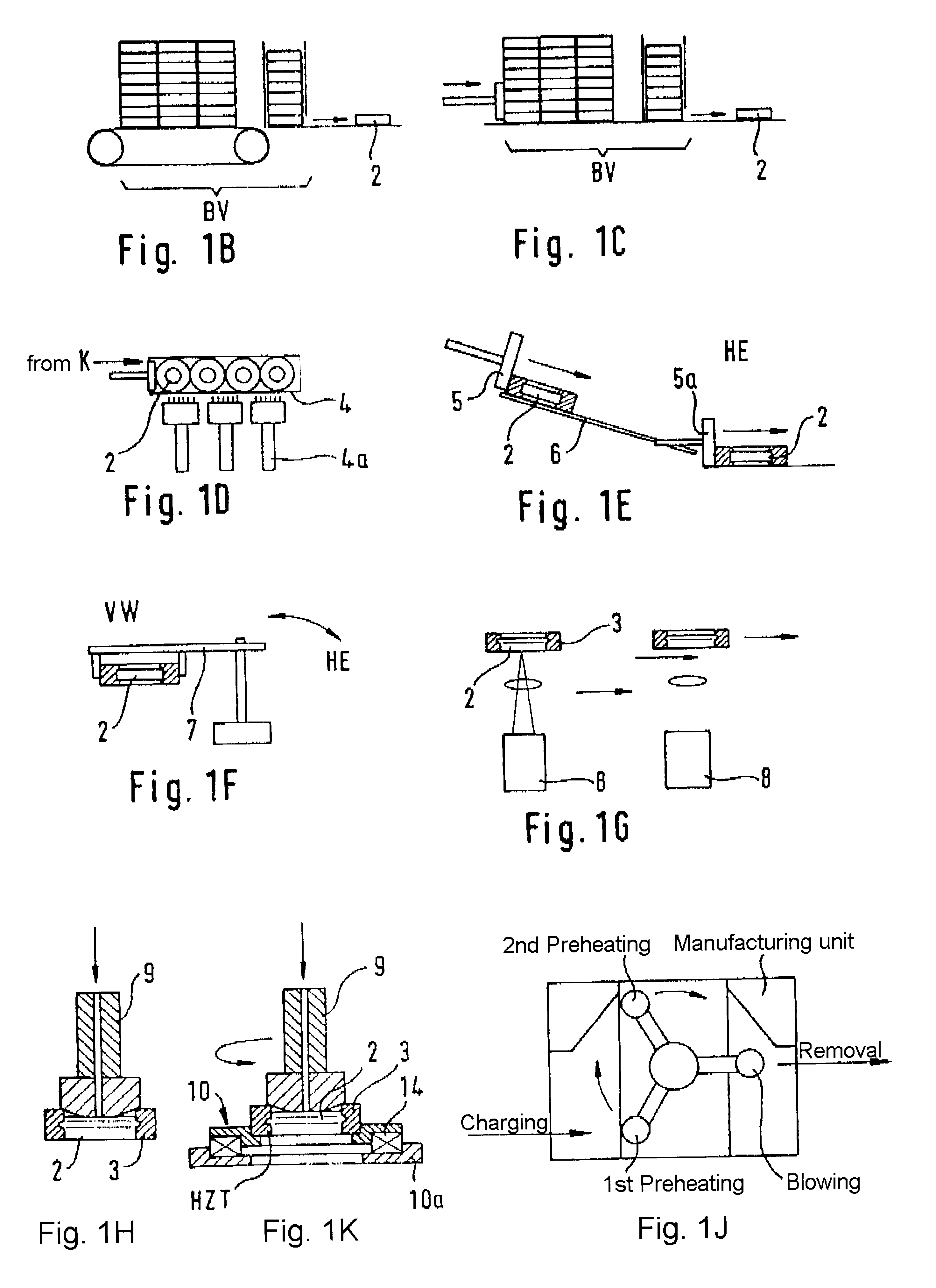 Method for producing glass goblets, tumblers and similar hollow glasses, and corresponding device for carrying out said method