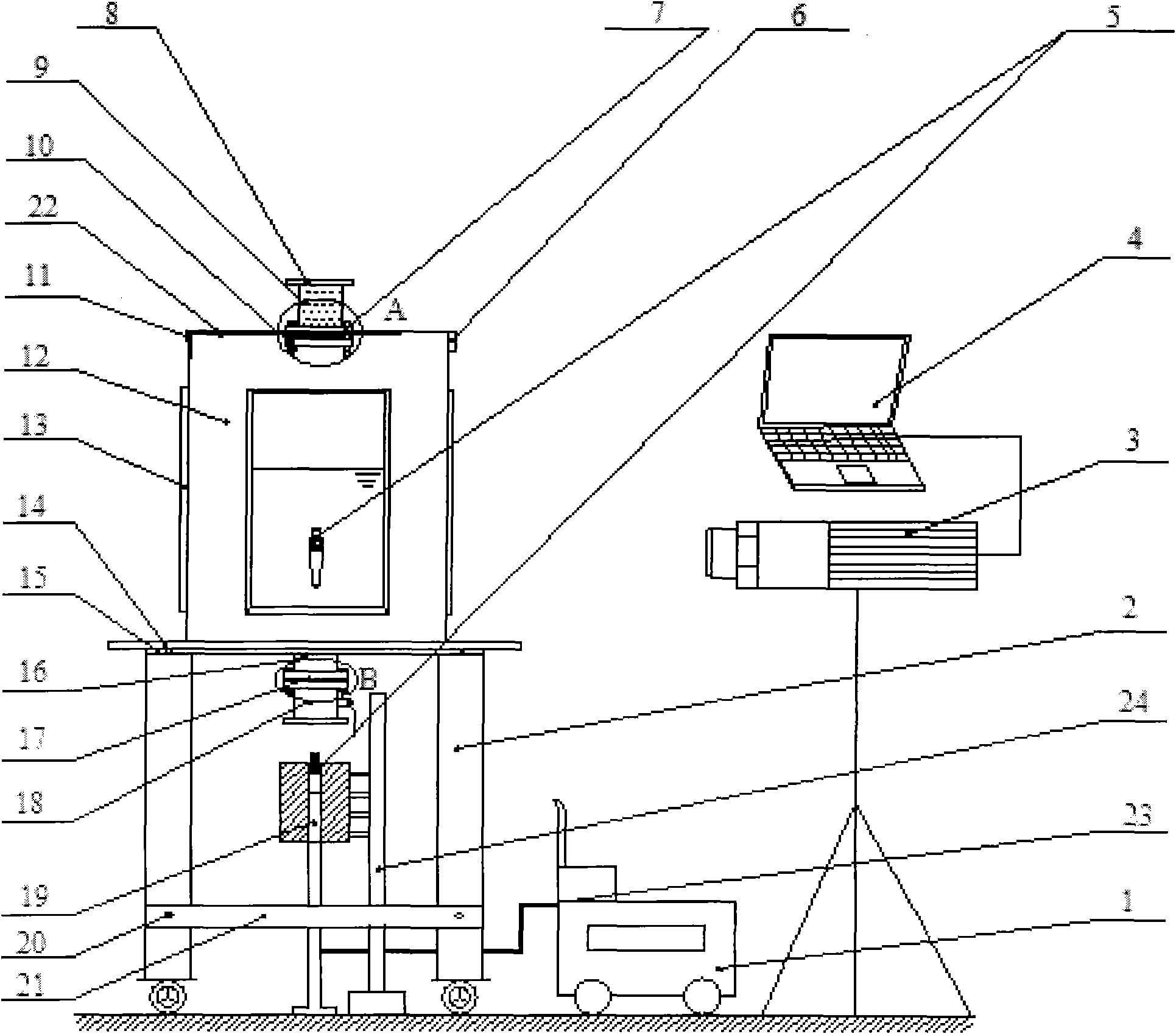 Device for testing underwater high-speed object generated along with supercavity