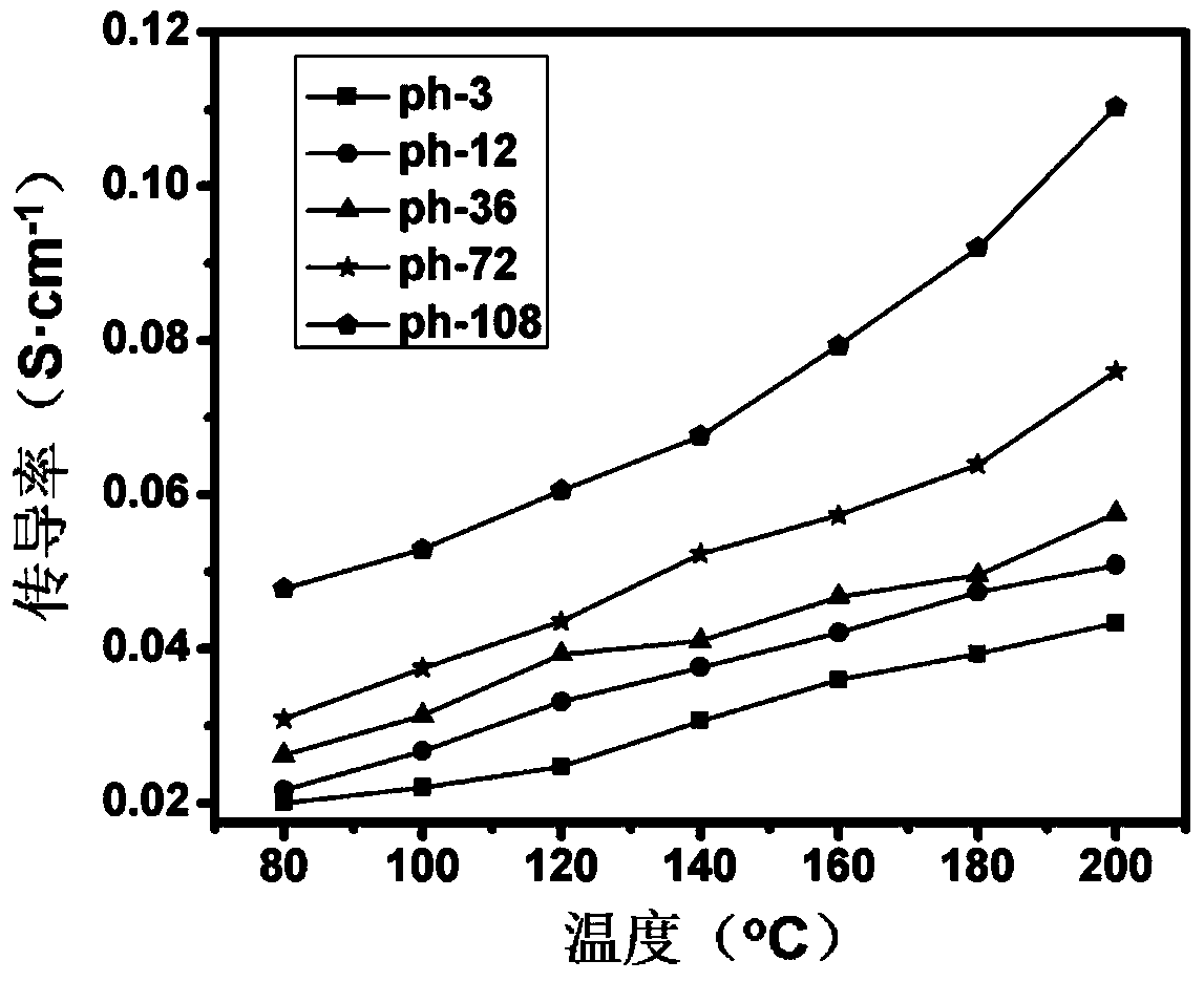 Application of polybenzimidazole polymer containing side group in proton exchange membrane