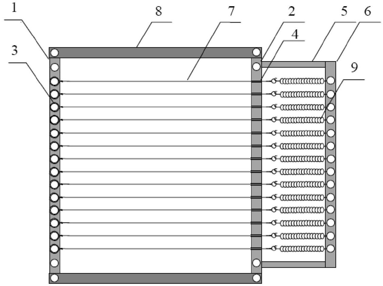 Hot filament rack for large-area deposited diamond film and manufacturing method of hot filament rack