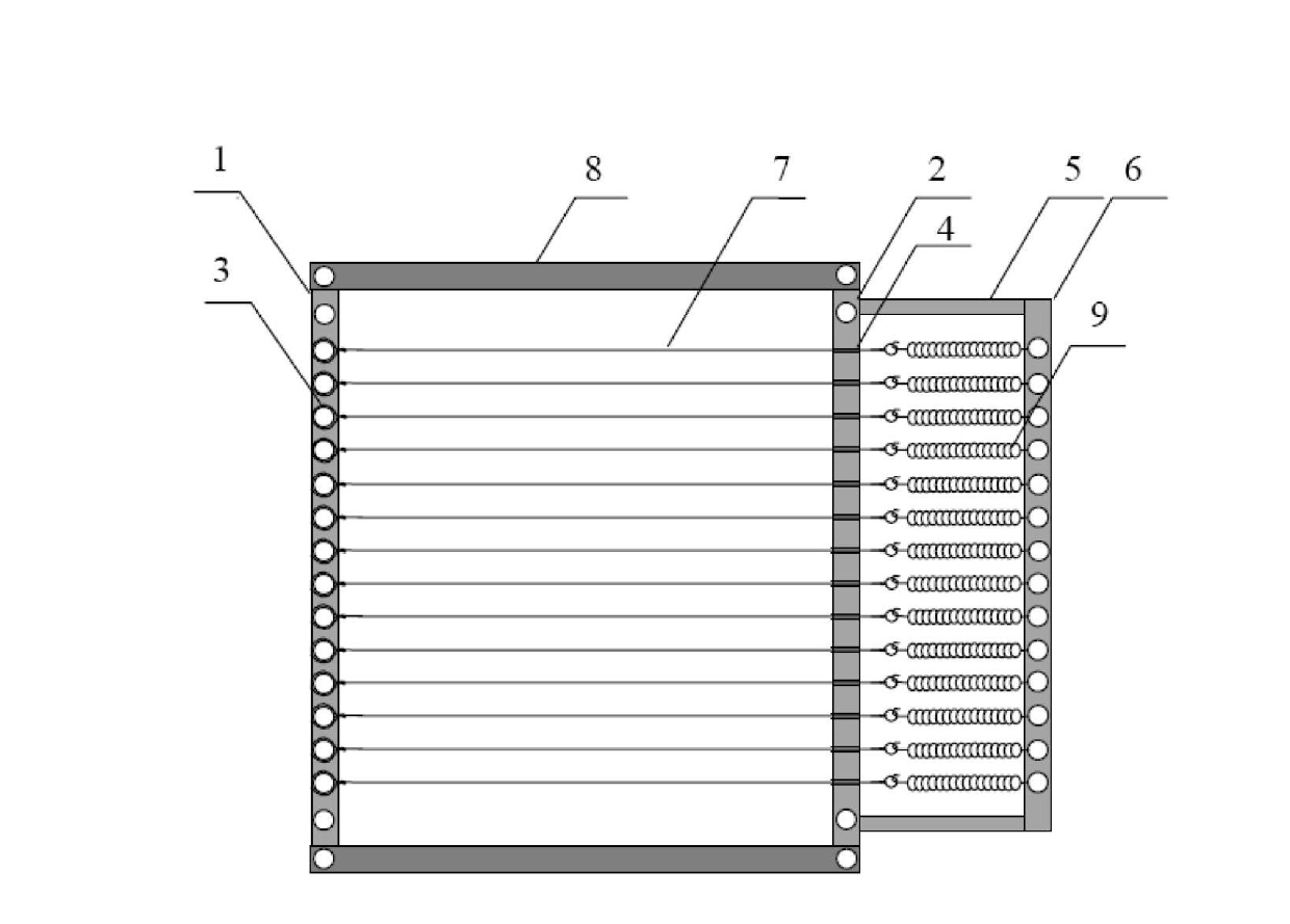 Hot filament rack for large-area deposited diamond film and manufacturing method of hot filament rack