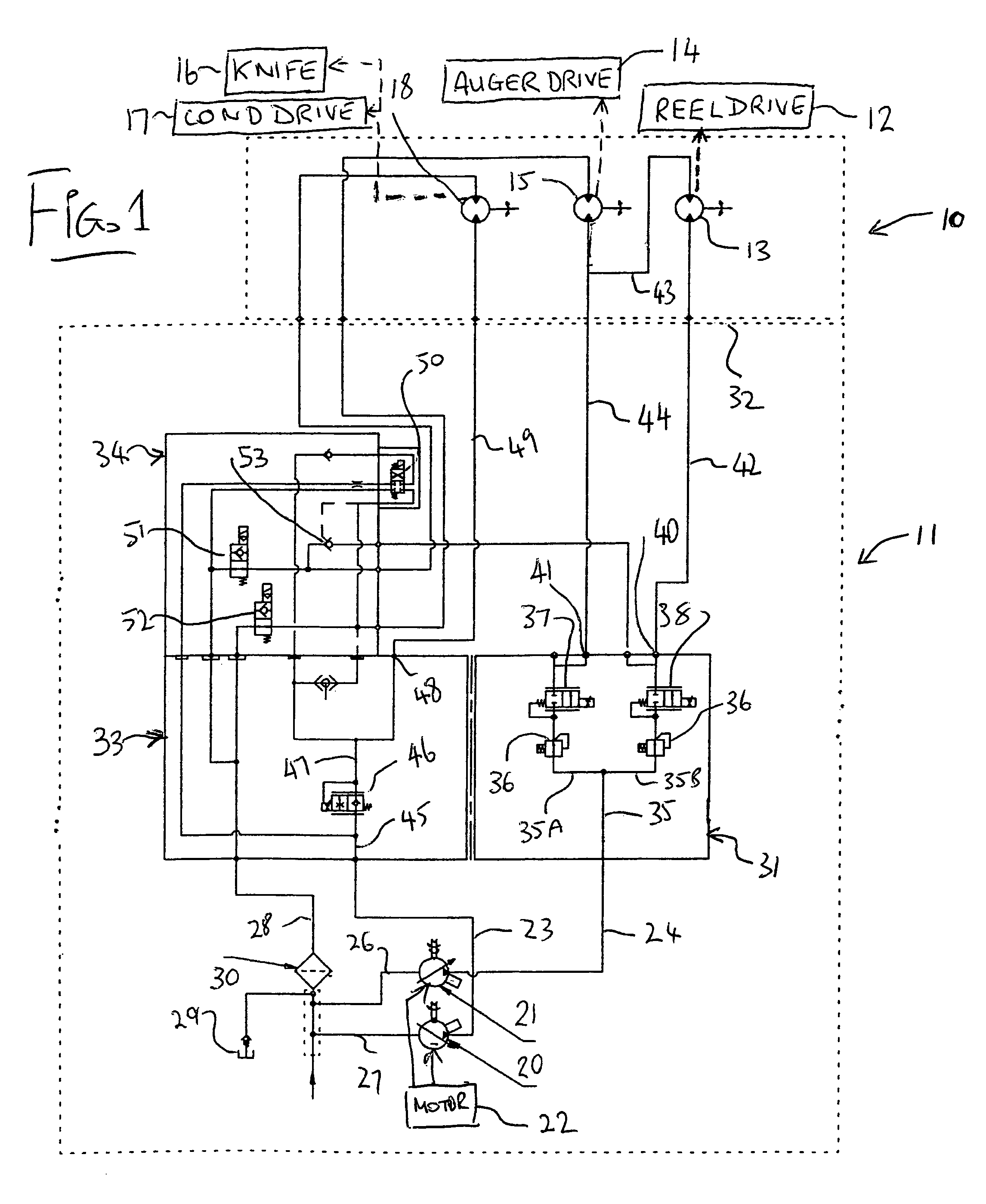 Crop harvesting header with drive reversal