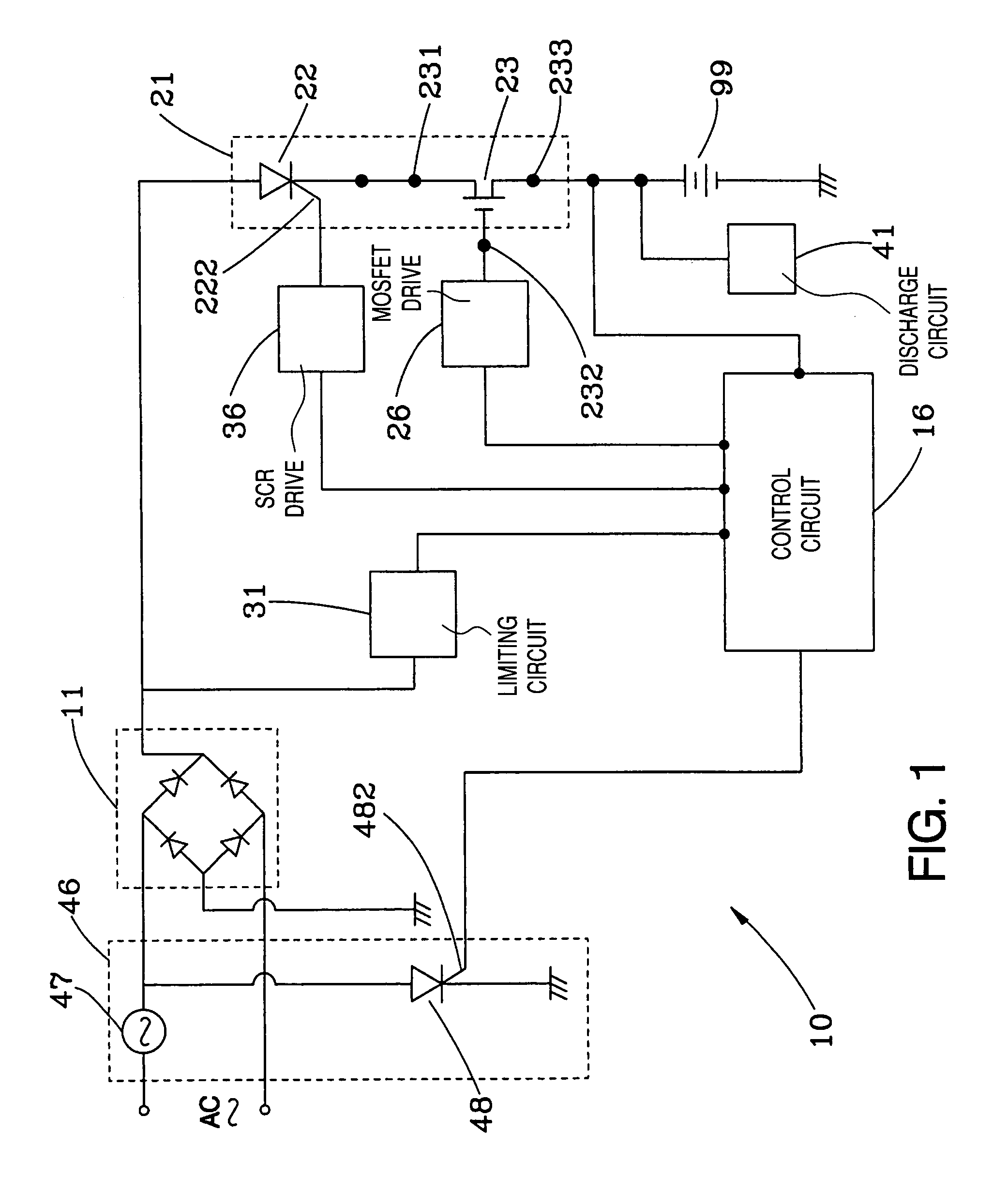 Battery charging and/or DC power supply circuitry