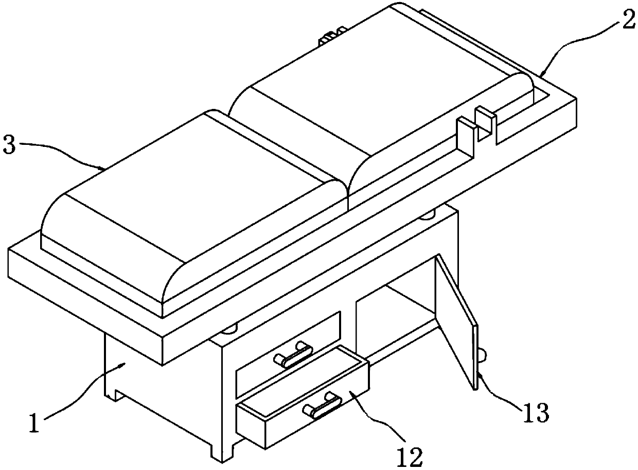 Examination bed for emergency departments