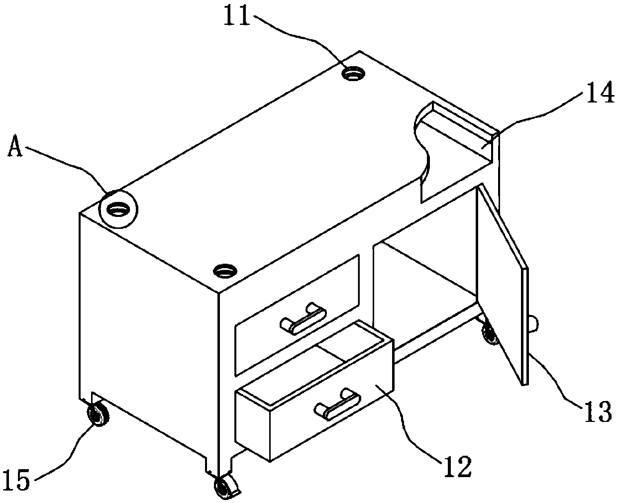 Examination bed for emergency departments