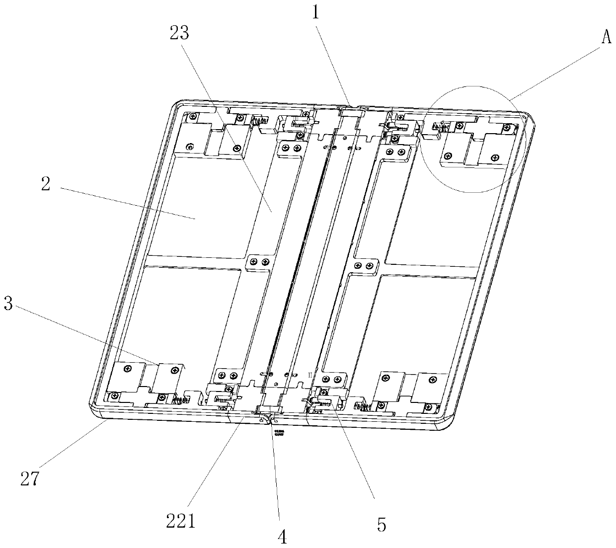 Flexible screen inner folding rotating shaft