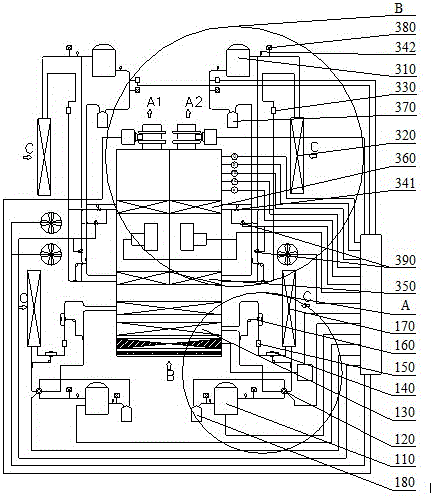 Heat pump temperature adjusting system, heat pump type airplane ground air conditioning unit and temperature adjusting control method