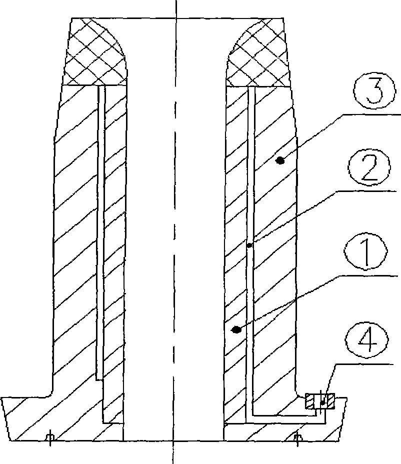 Spinelle ventilated tundish filling pipe end and method for producing the same