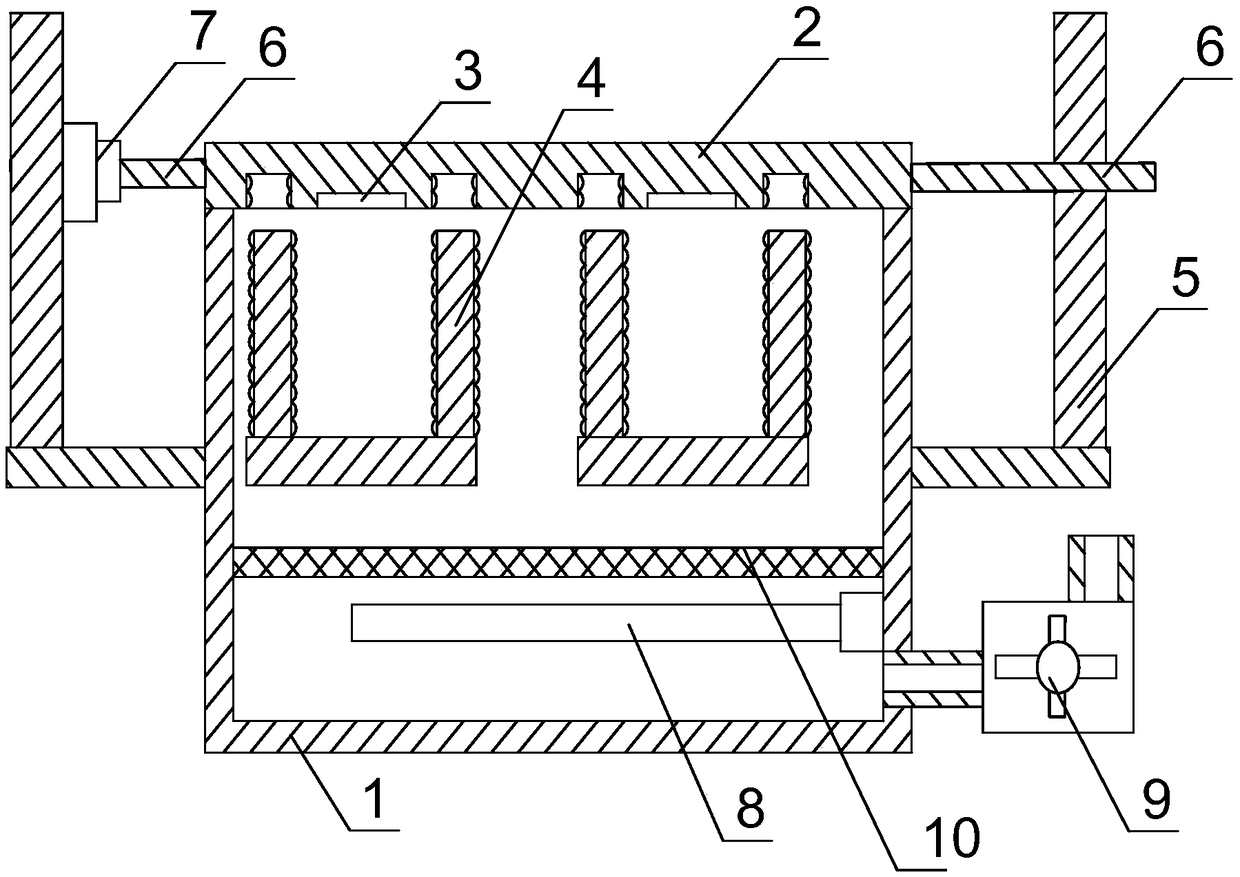 Cake placing device for continuous heat preservation