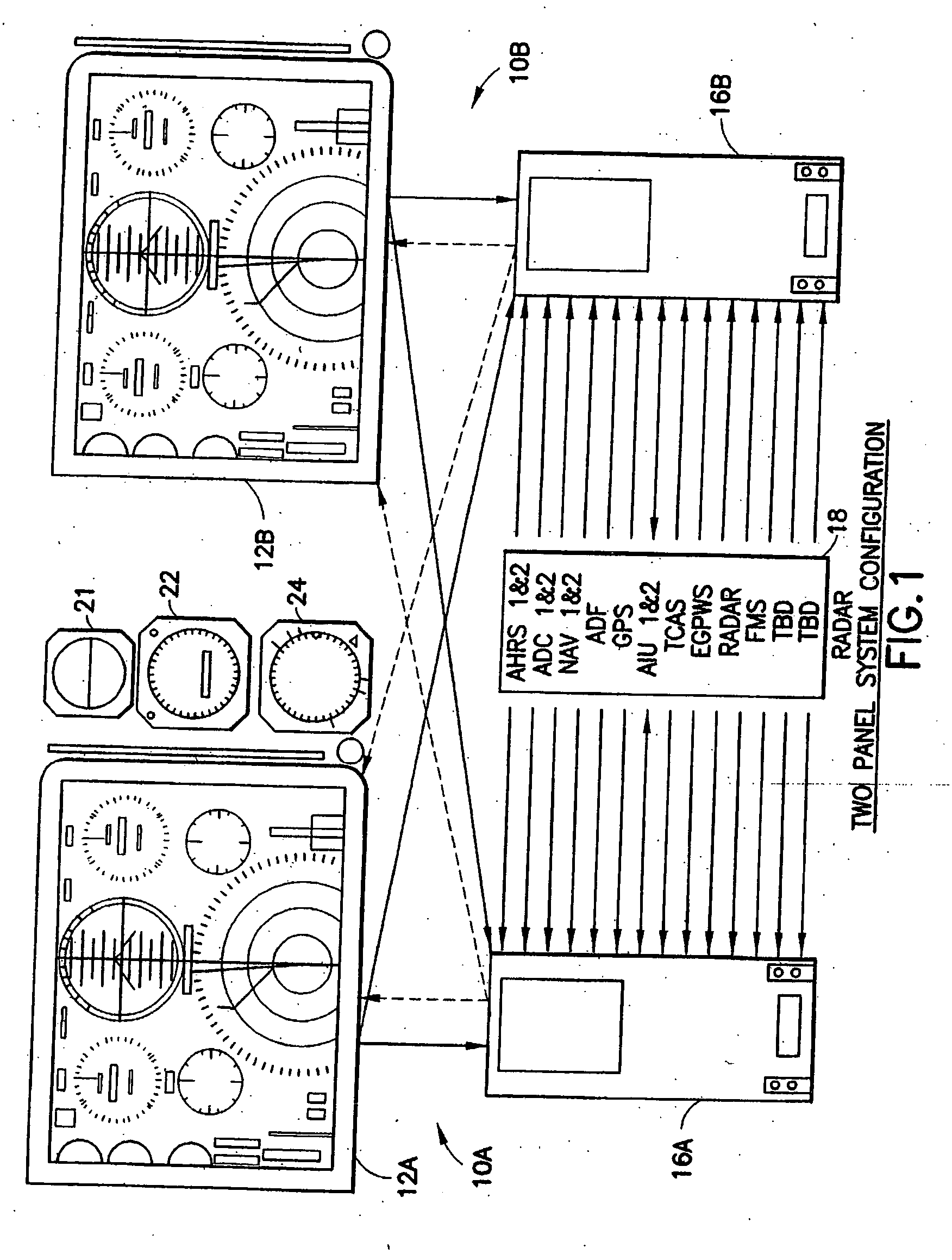 Aircraft flat panel display system with improved information availability